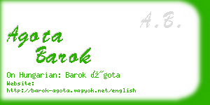 agota barok business card